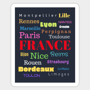 French Cities design Magnet